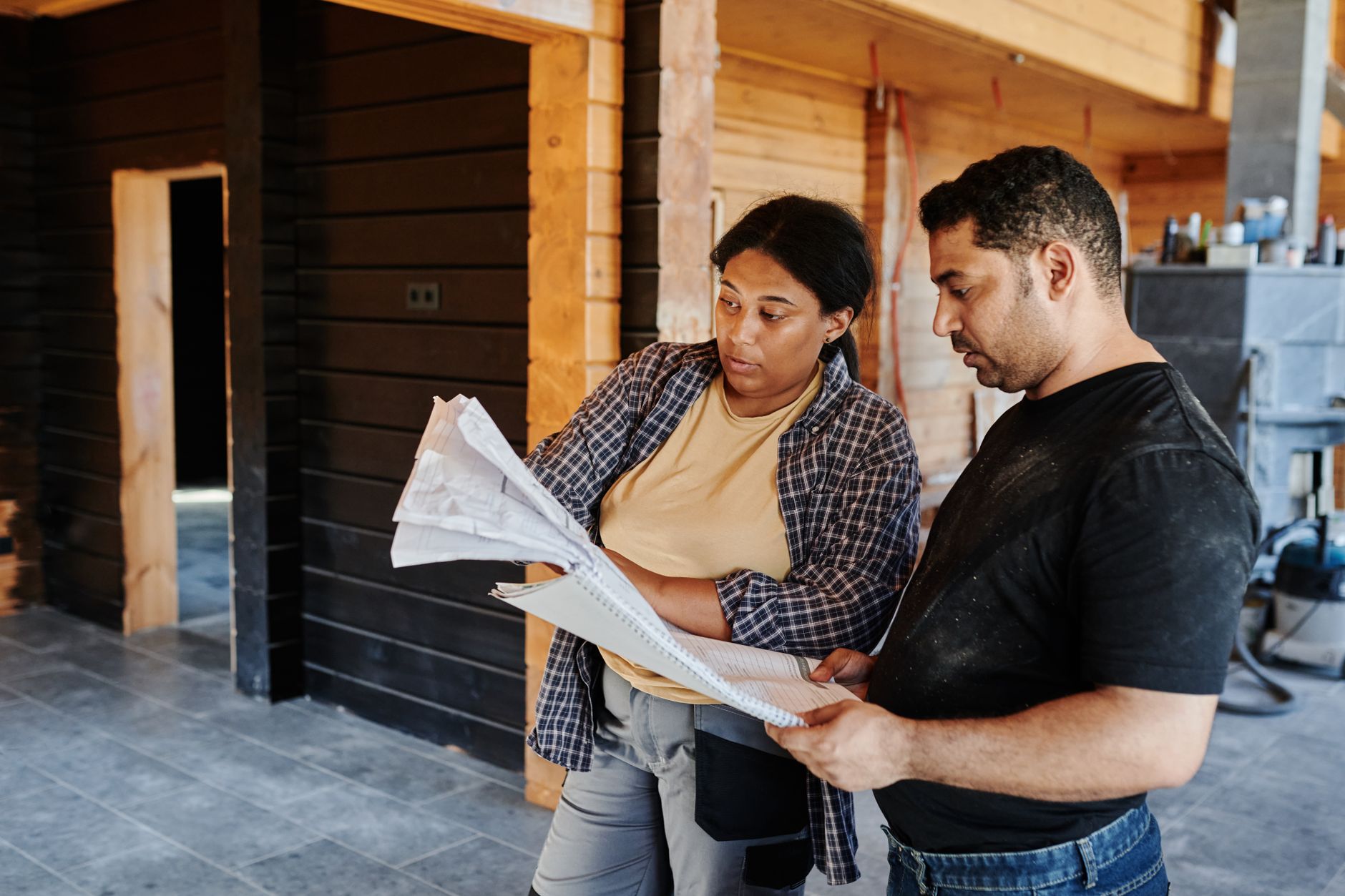 Council workers discussing housing strategies