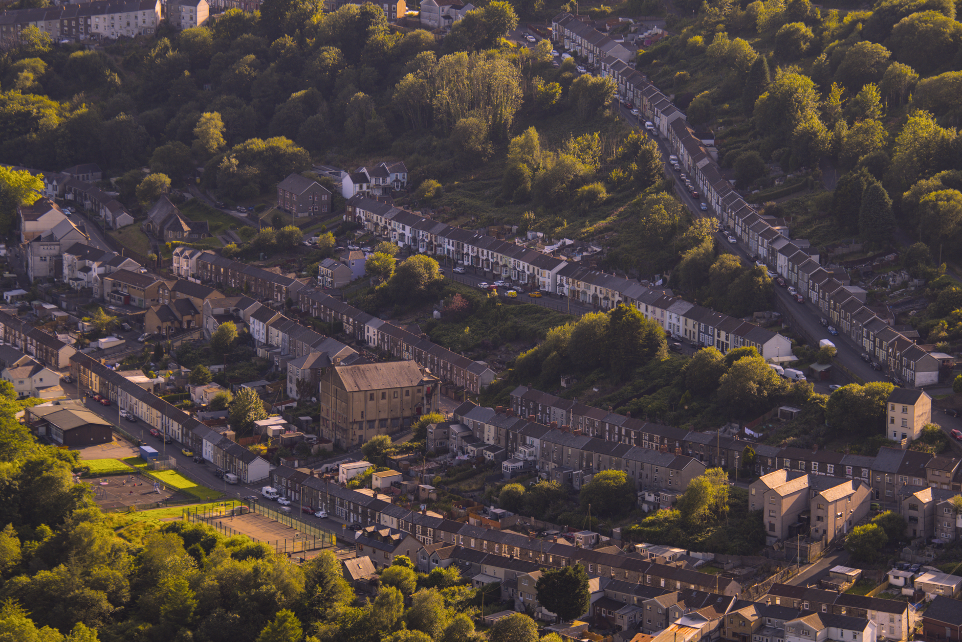  Welsh housing estate with modern social housing
