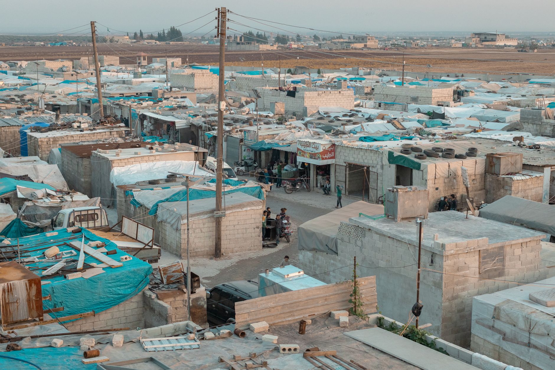 Overcrowded temporary accommodation with family