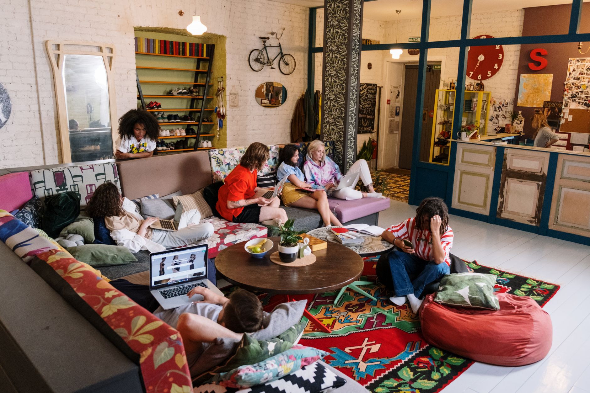 Community meeting in social housing common room
