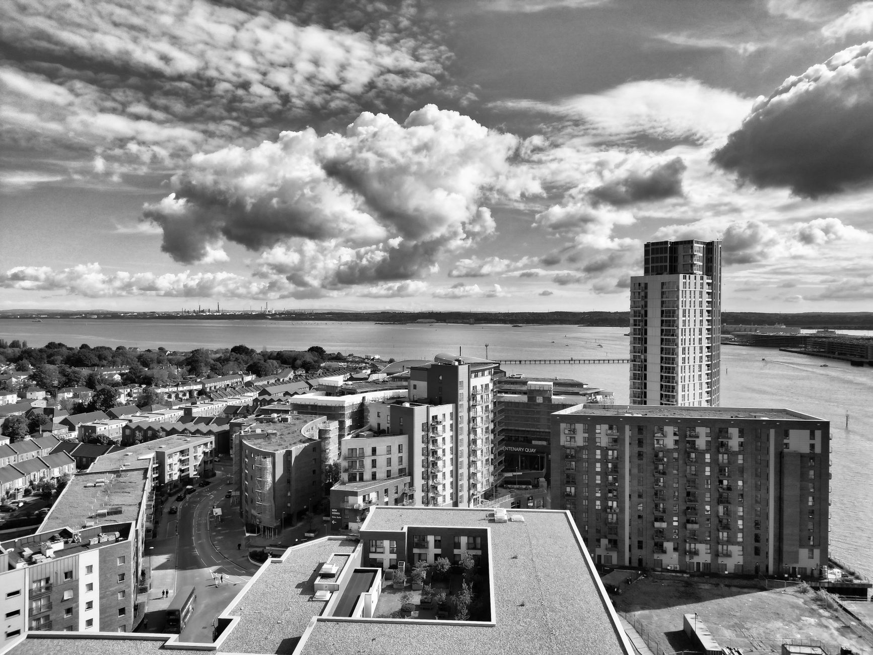 Southampton high street with mixed residential and commercial properties
