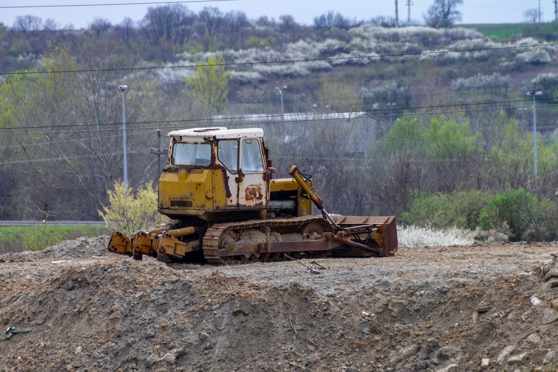 Construction site with idle machinery - representing unused development land
