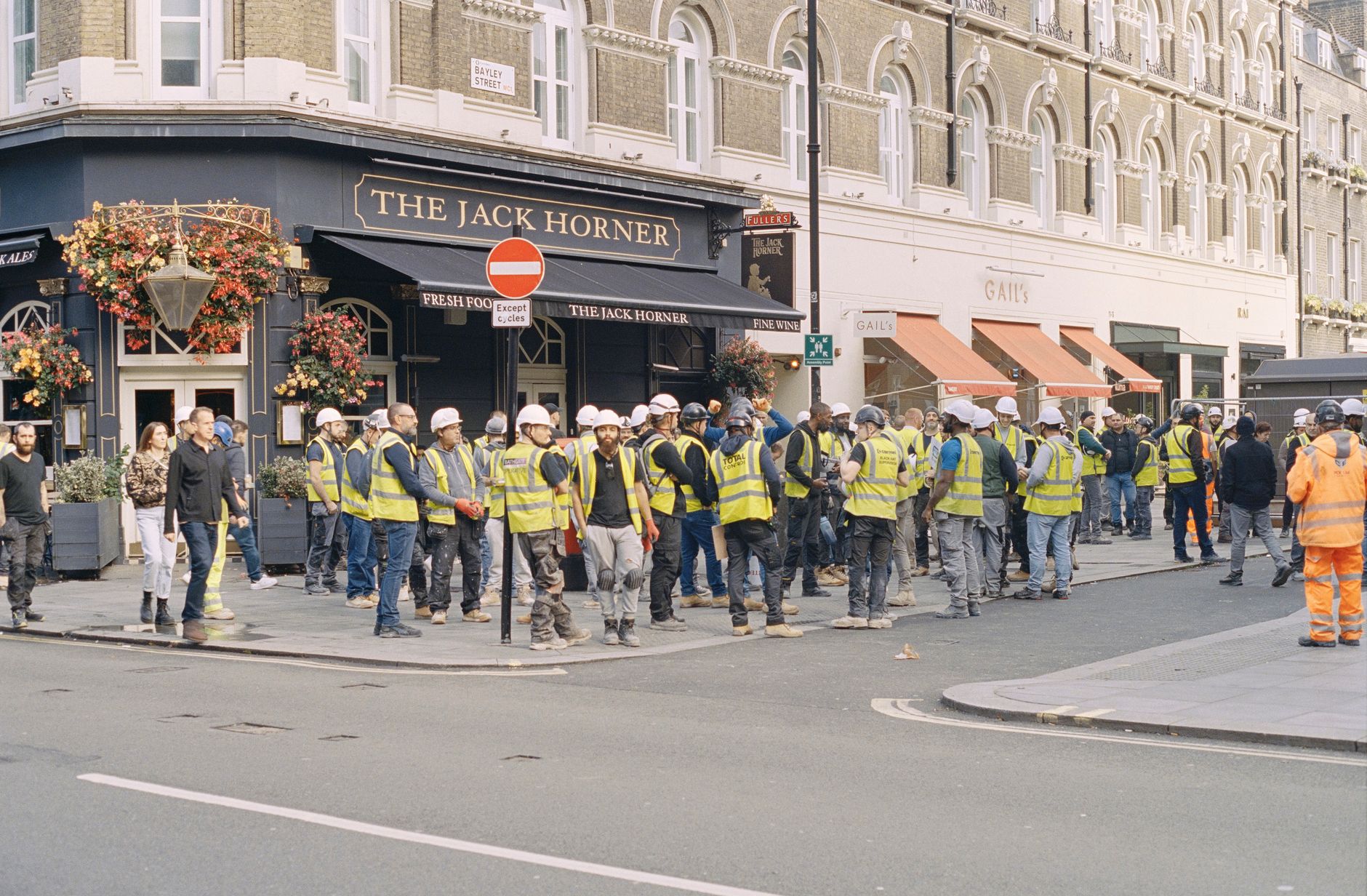 Construction workers building affordable housing in London