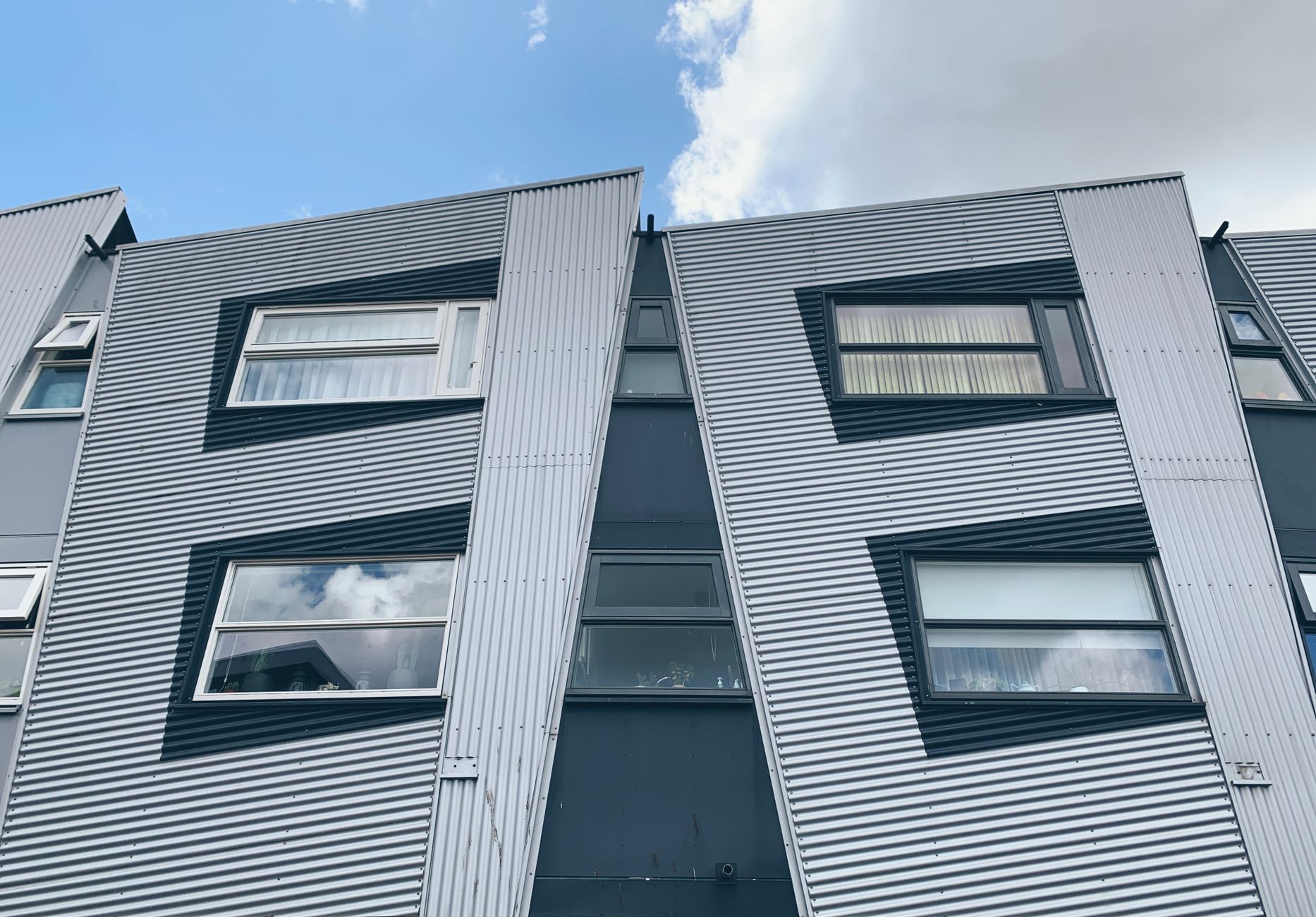 Modern social housing development with sustainable features