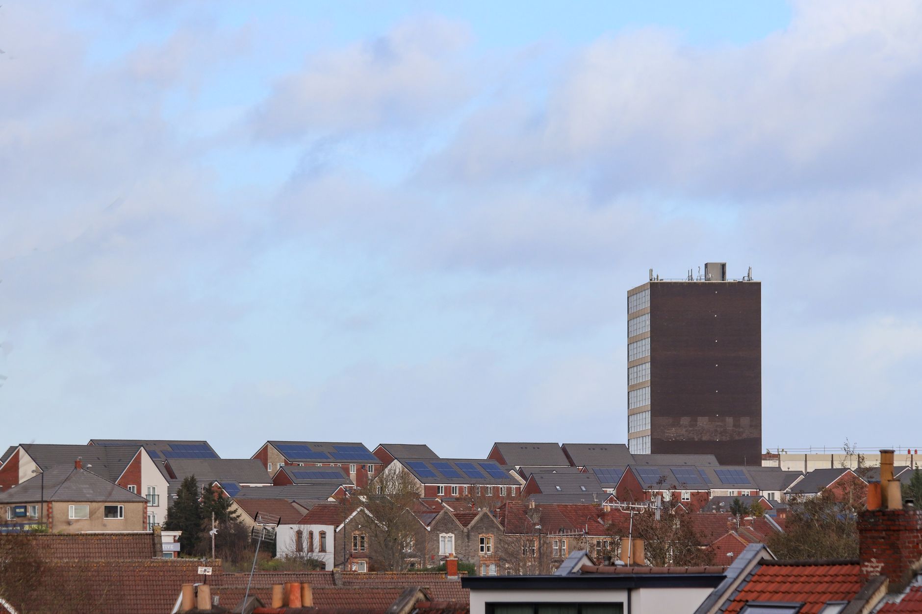 Modern social housing development in the UK with sustainable design