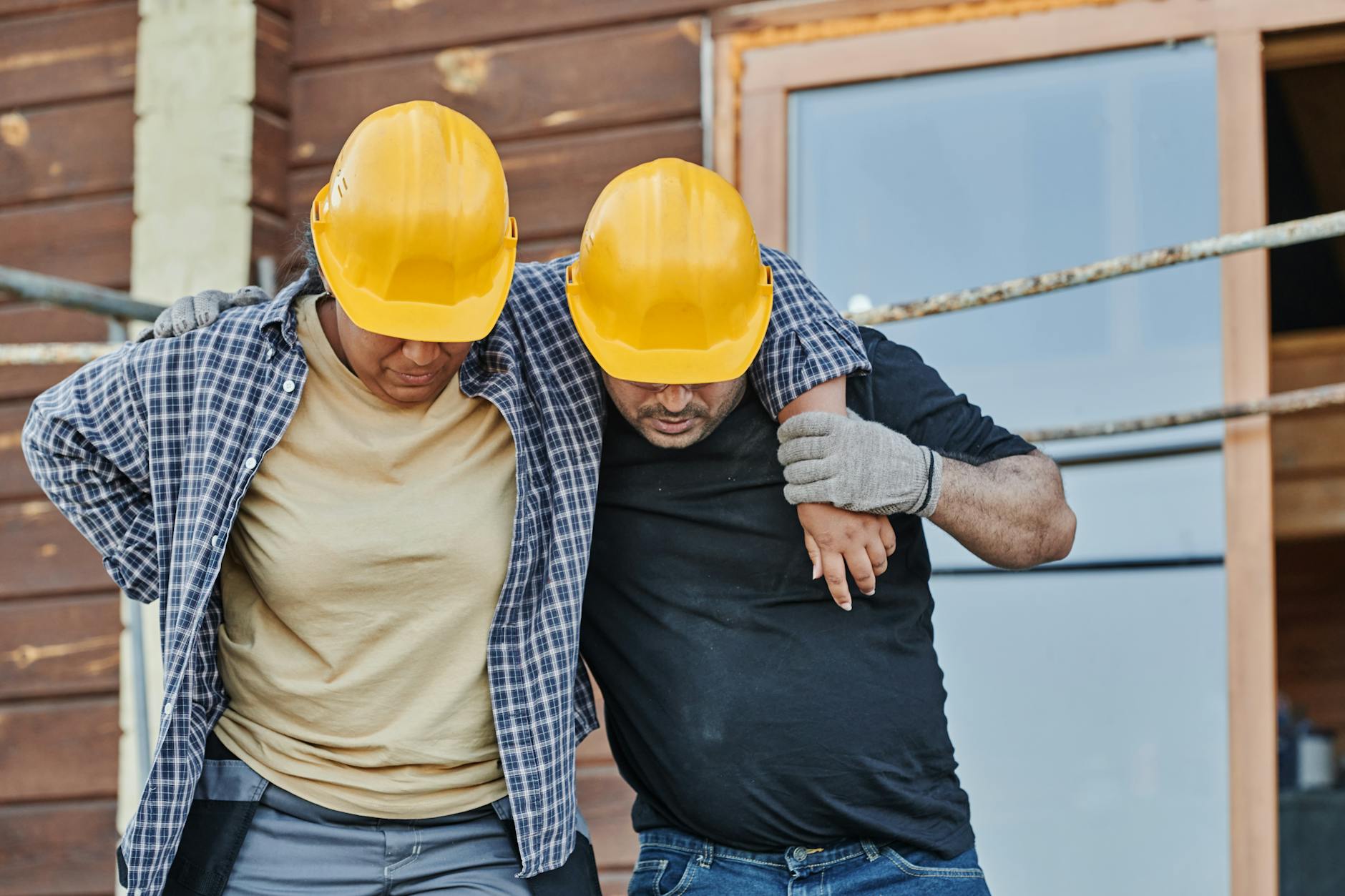 Council worker assisting a resident