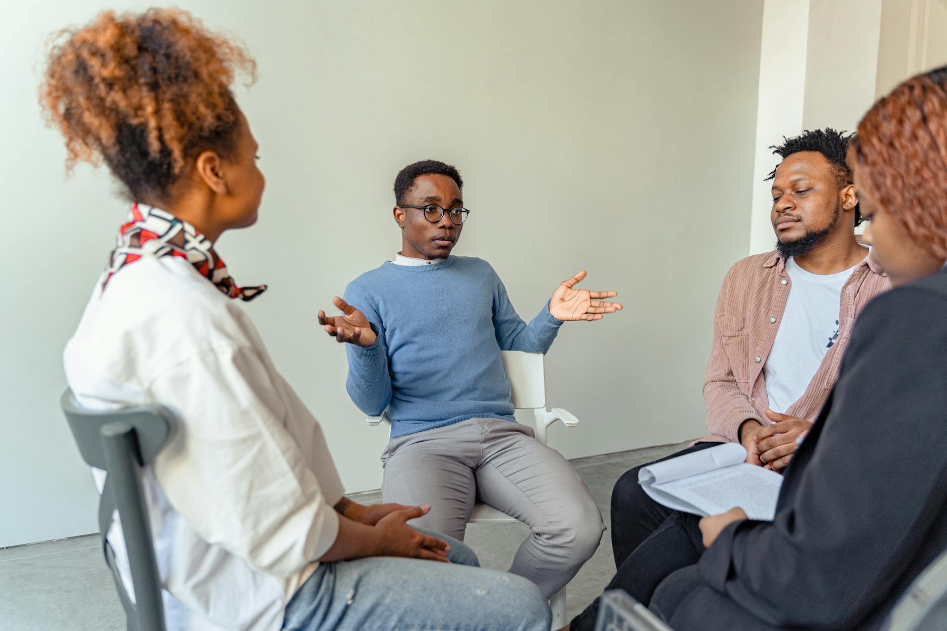 Group discussion between housing professionals and support workers