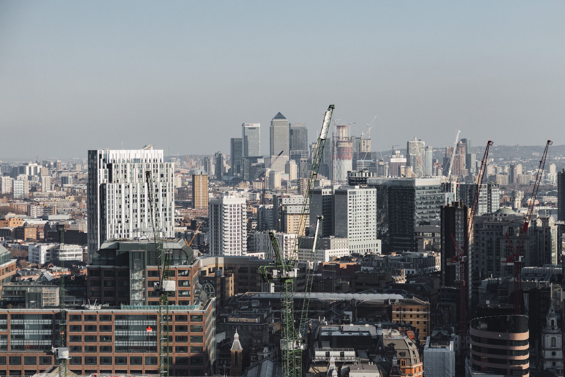 London skyline with vacant properties highlighted