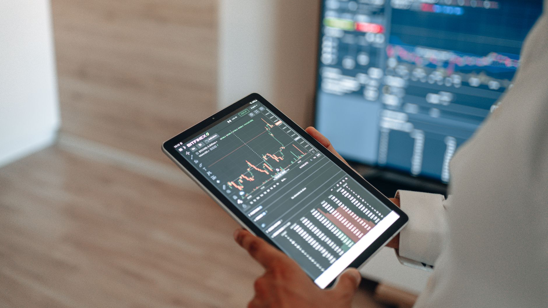 Social housing professional using digital dashboard