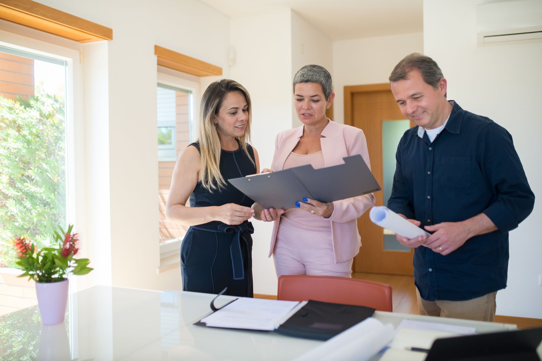 Social housing professionals collaborating in a meeting