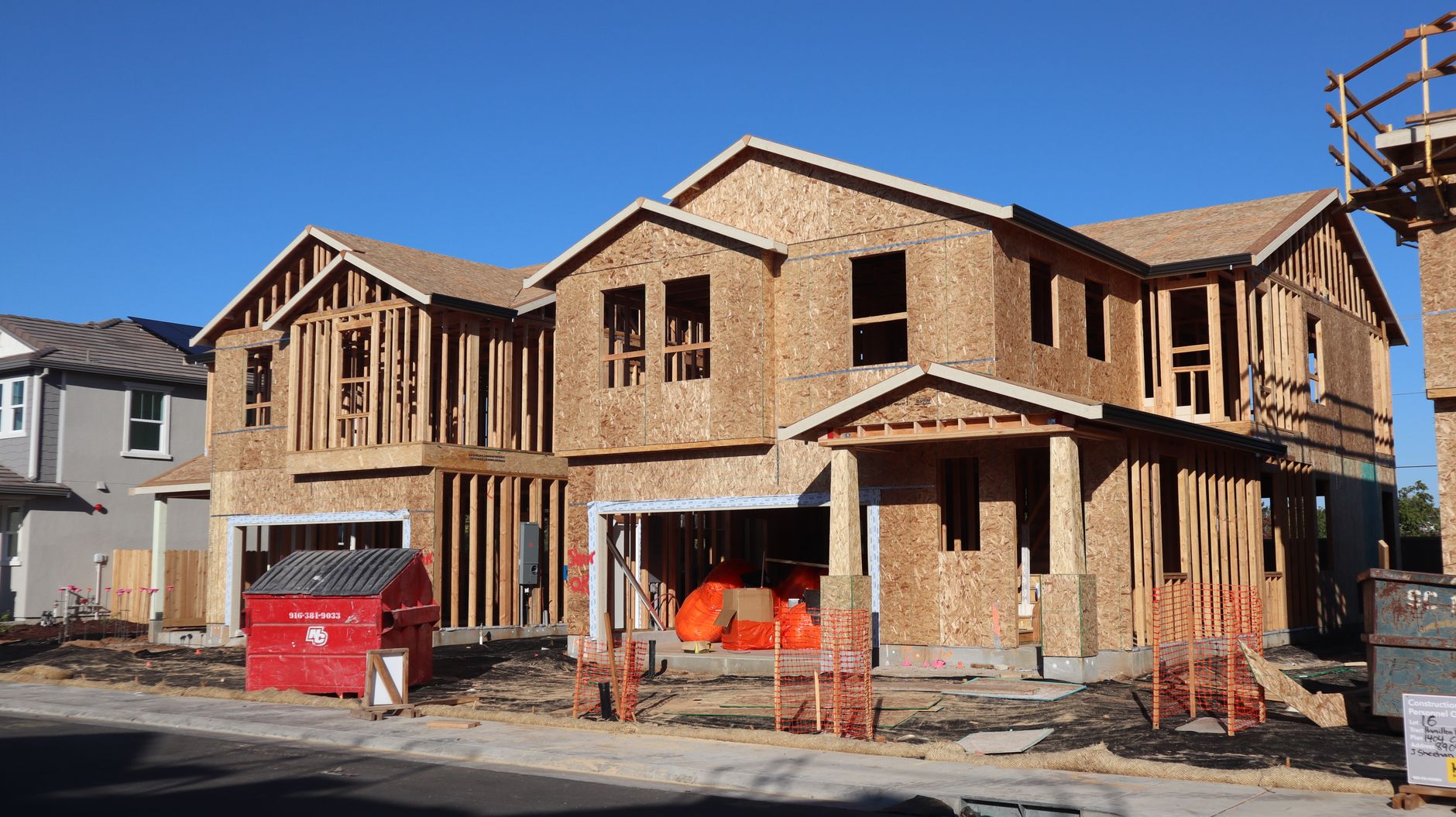 Community housing development under construction - showing new builds