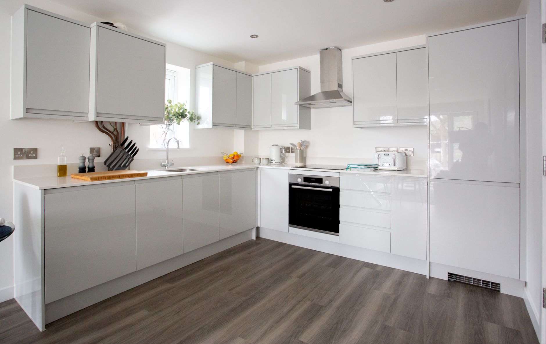 Interior of shared kitchen in HMO property