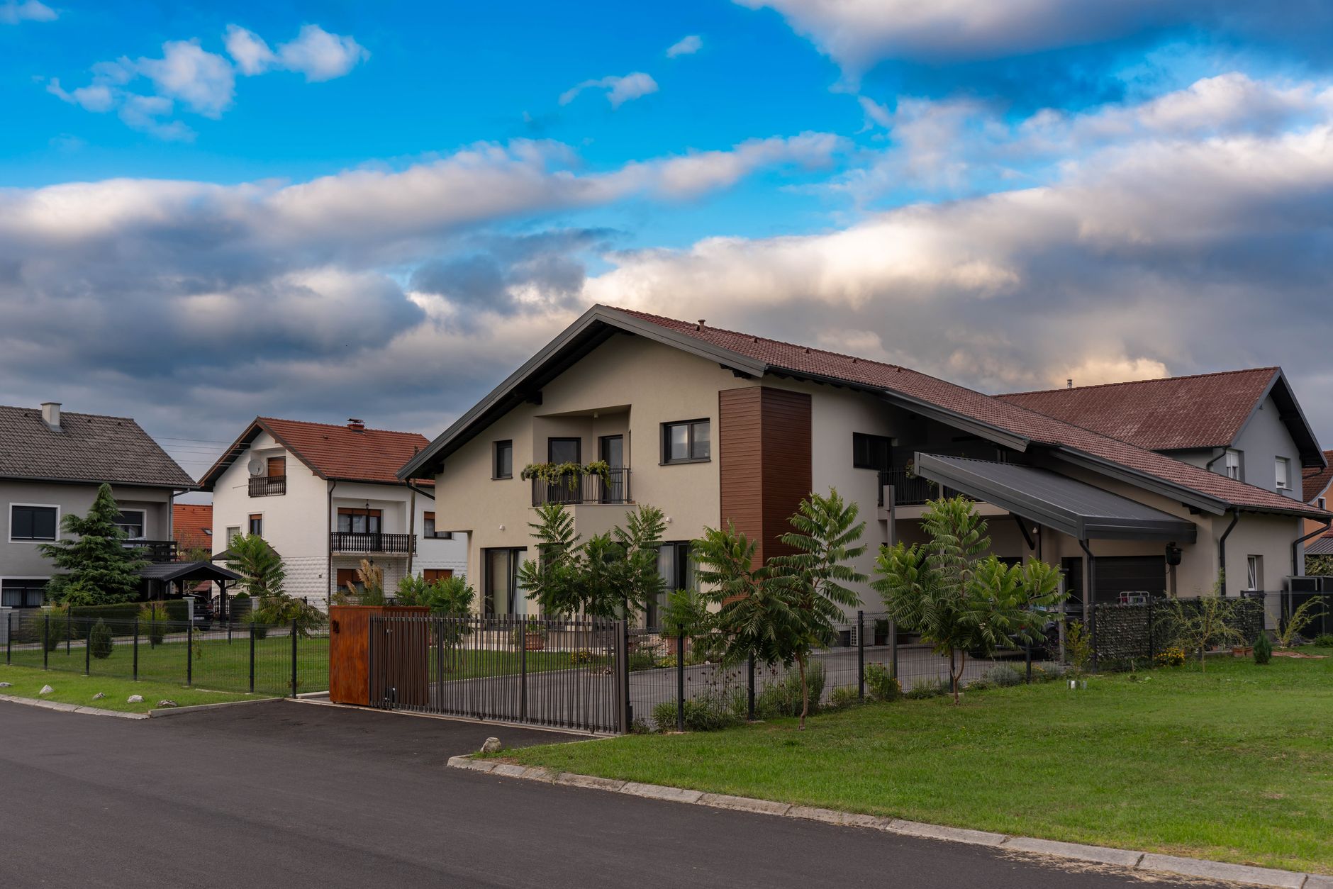 Modern shared ownership housing development with green spaces