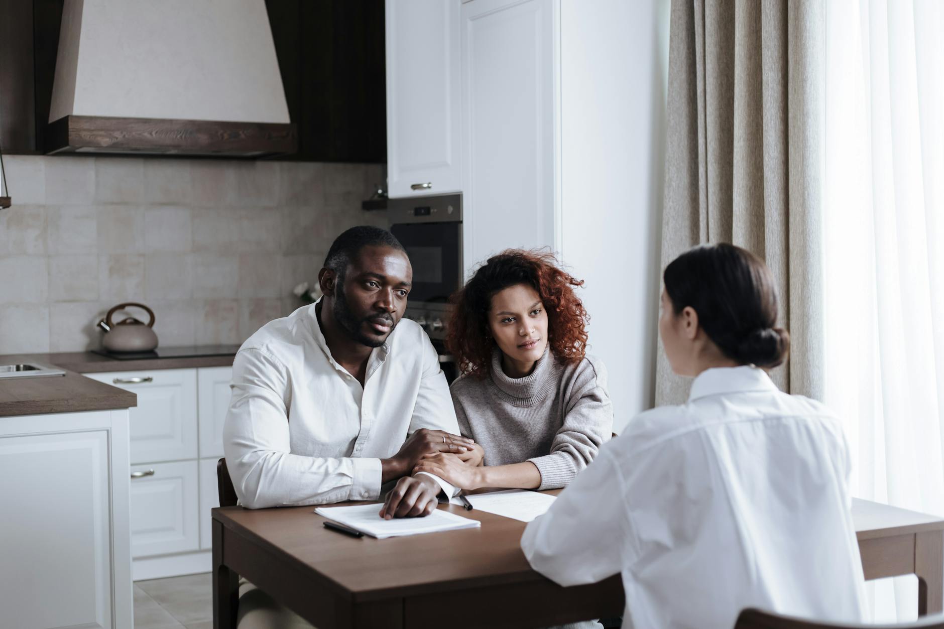 Social worker discussing care plans with residents