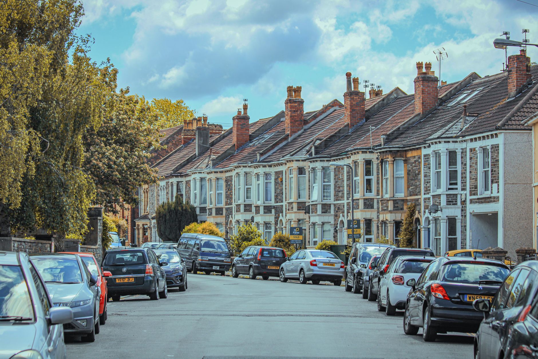 Residential street with HMO property - showing typical multi-occupancy housing