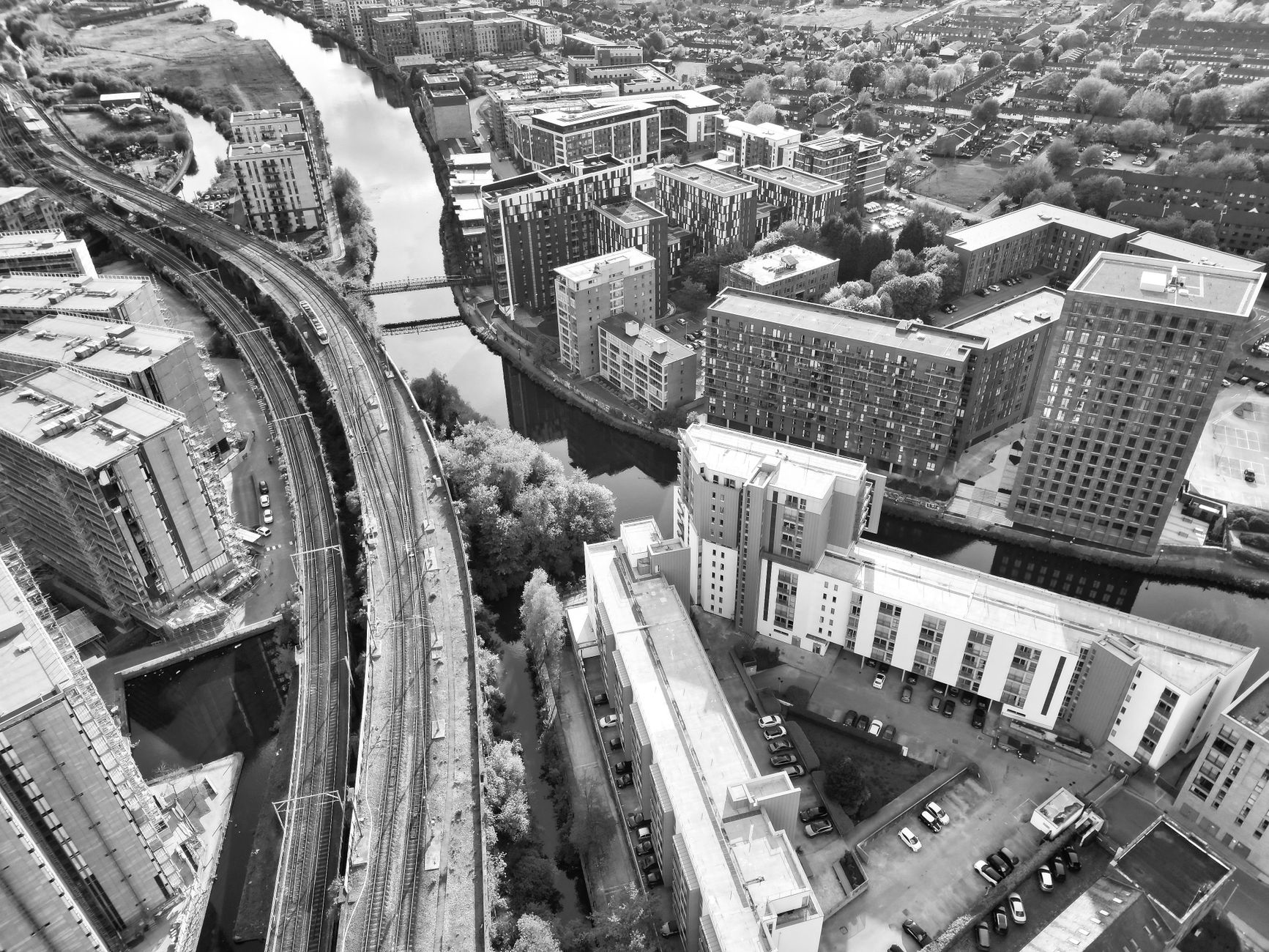  Aerial view of Salford housing development