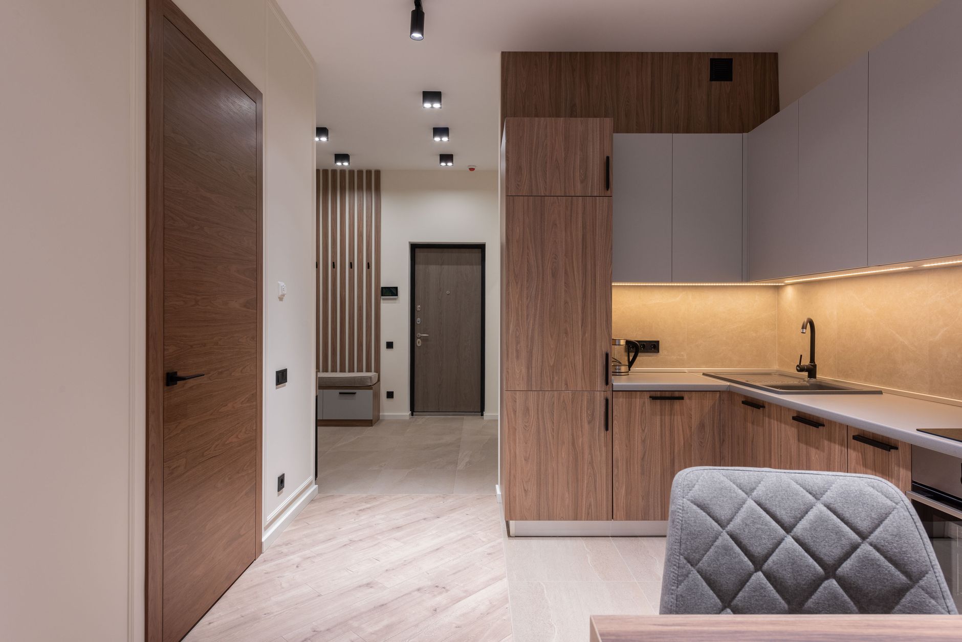 Interior of modern affordable apartment showing quality finishes
