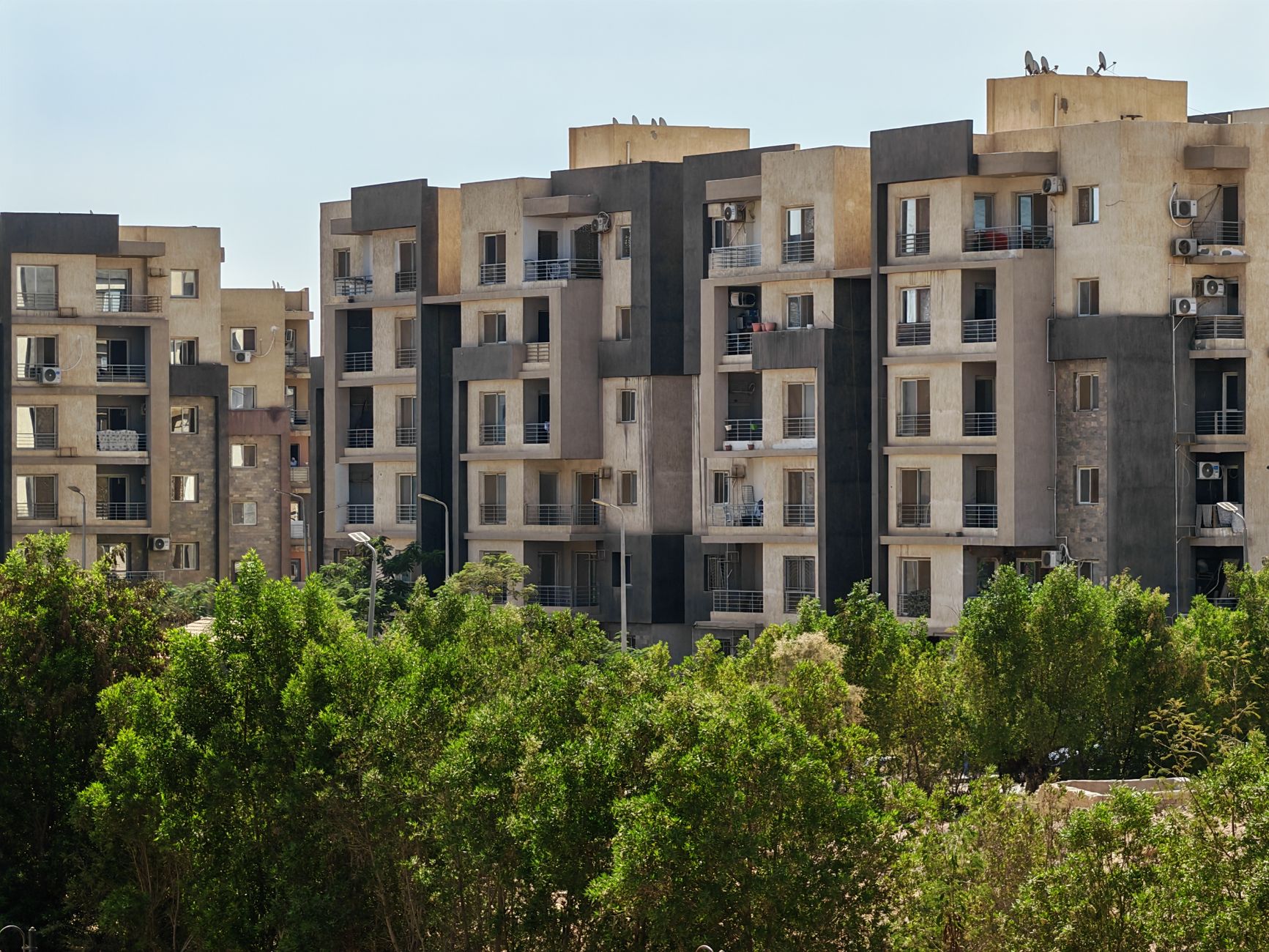 Social housing estate with modern apartment blocks