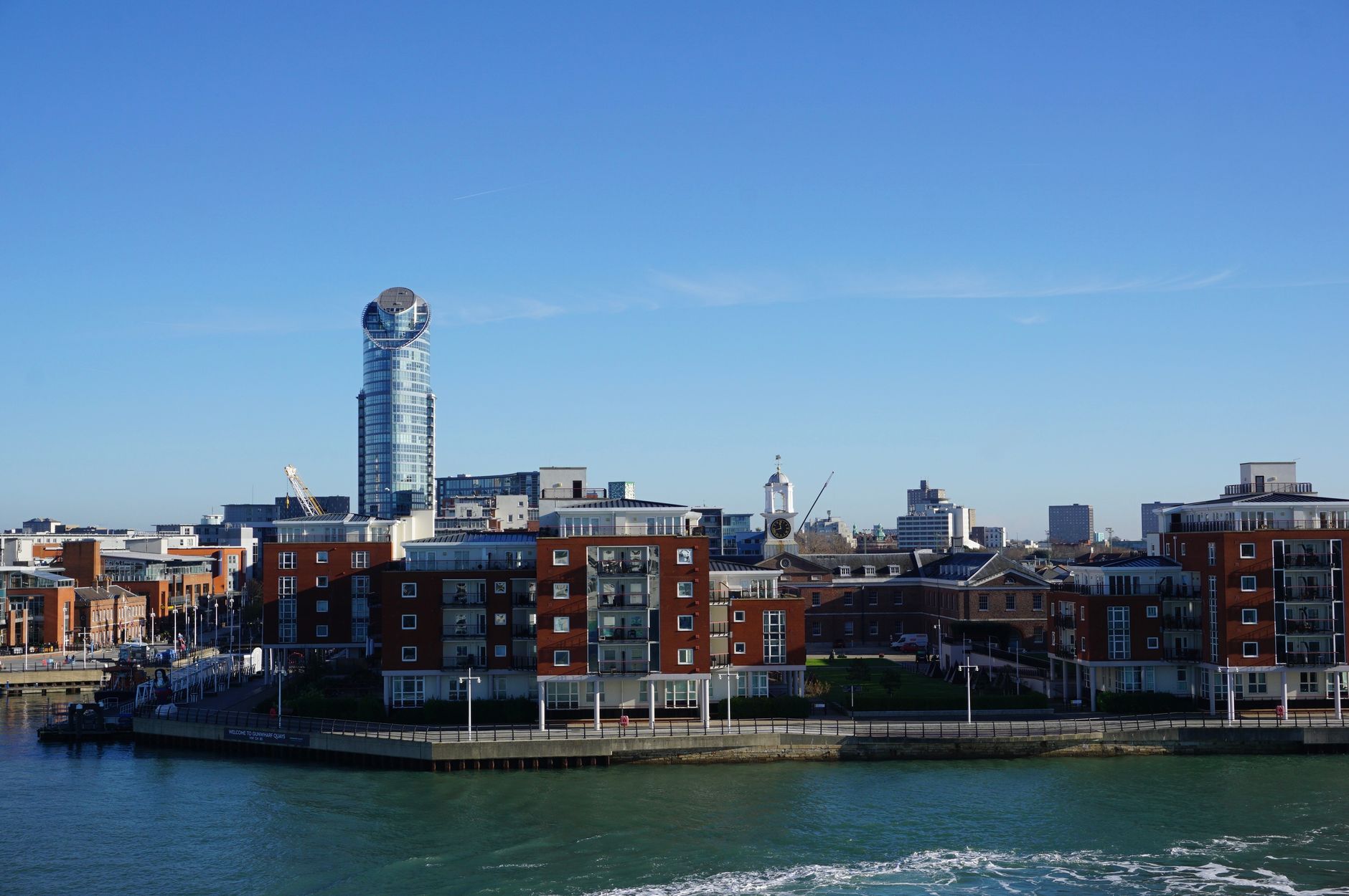 Portsmouth cityscape showing mixed residential and commercial buildings