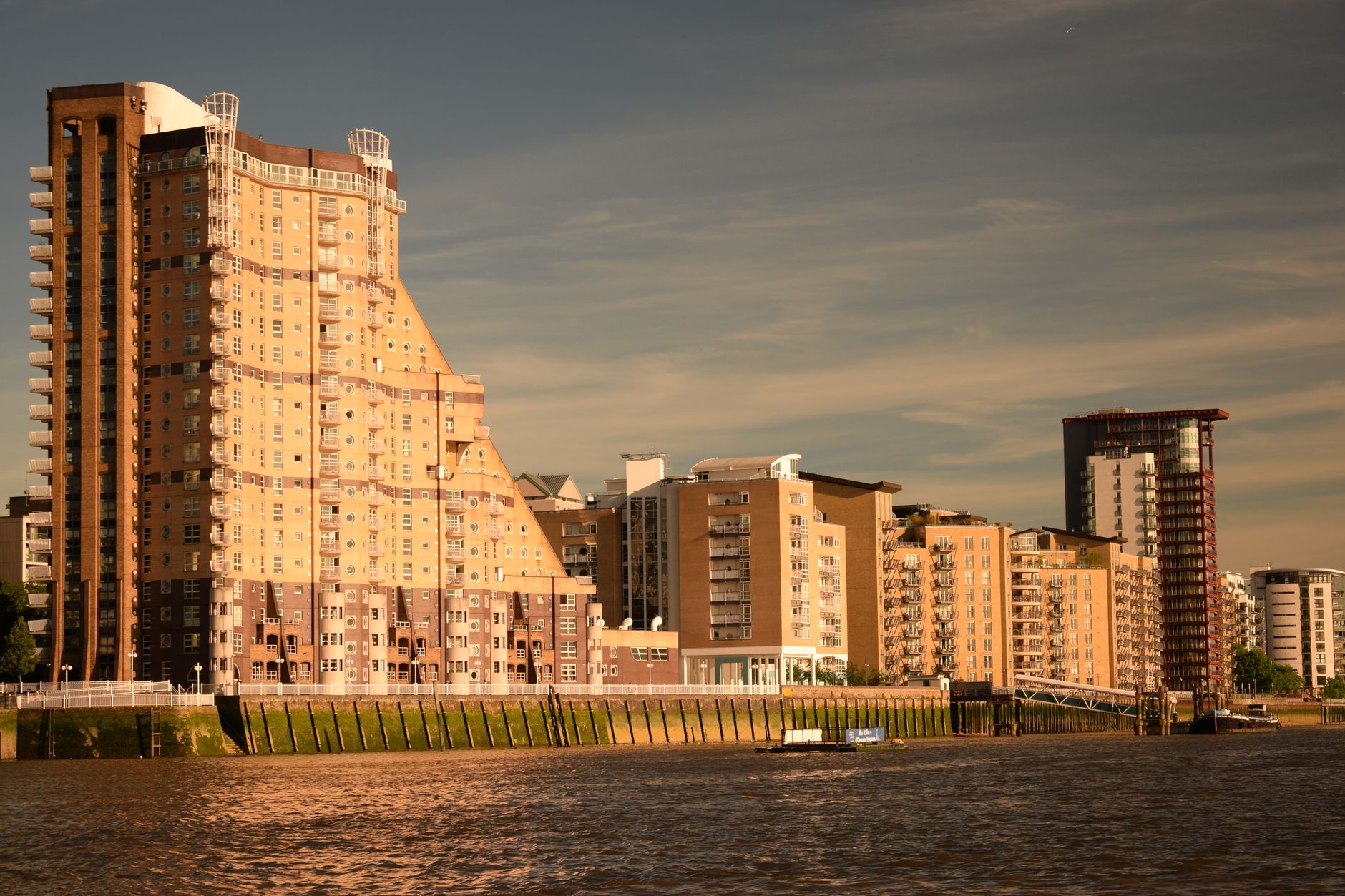 London skyline with luxury apartments
