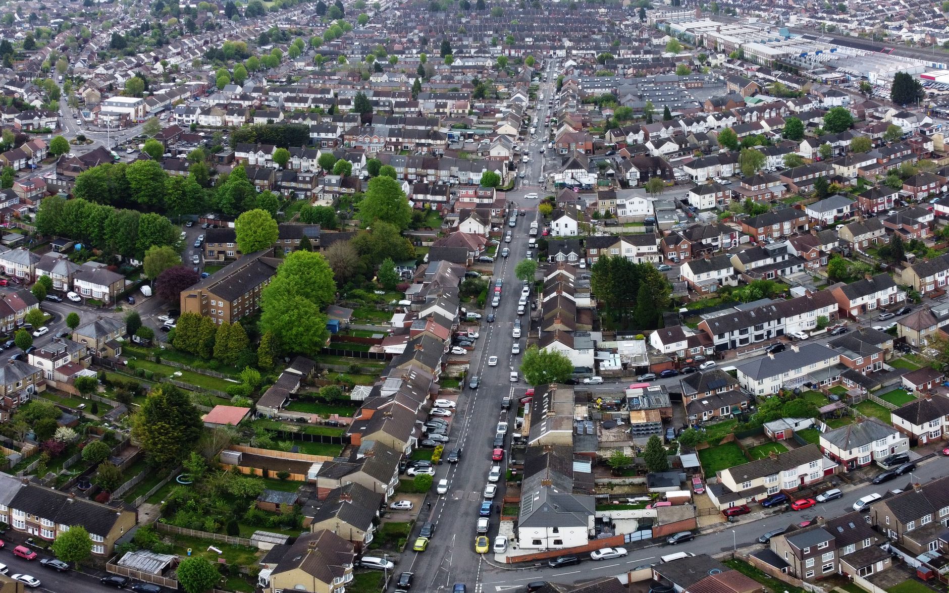 Aerial view of Lambeth high-density housing