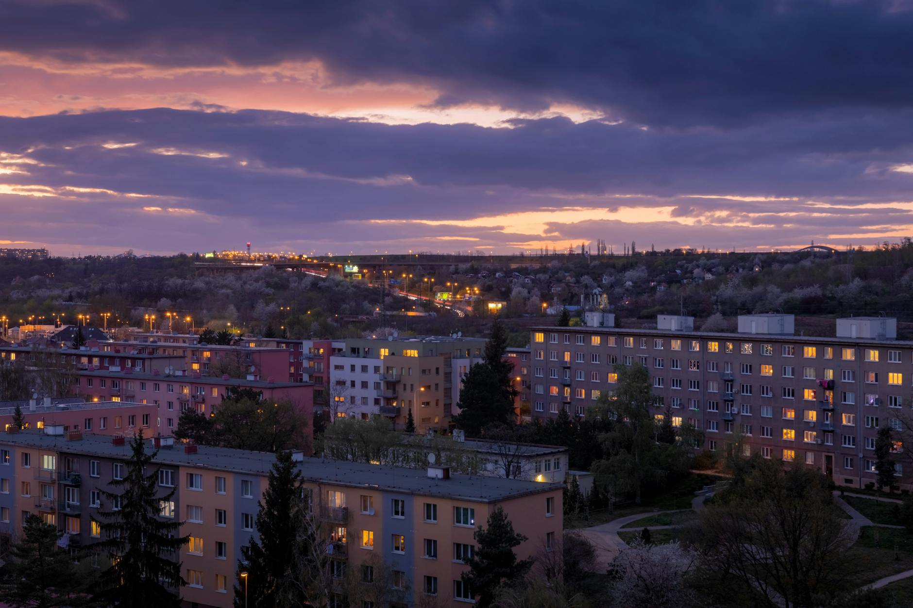 Social housing estate with modern flats