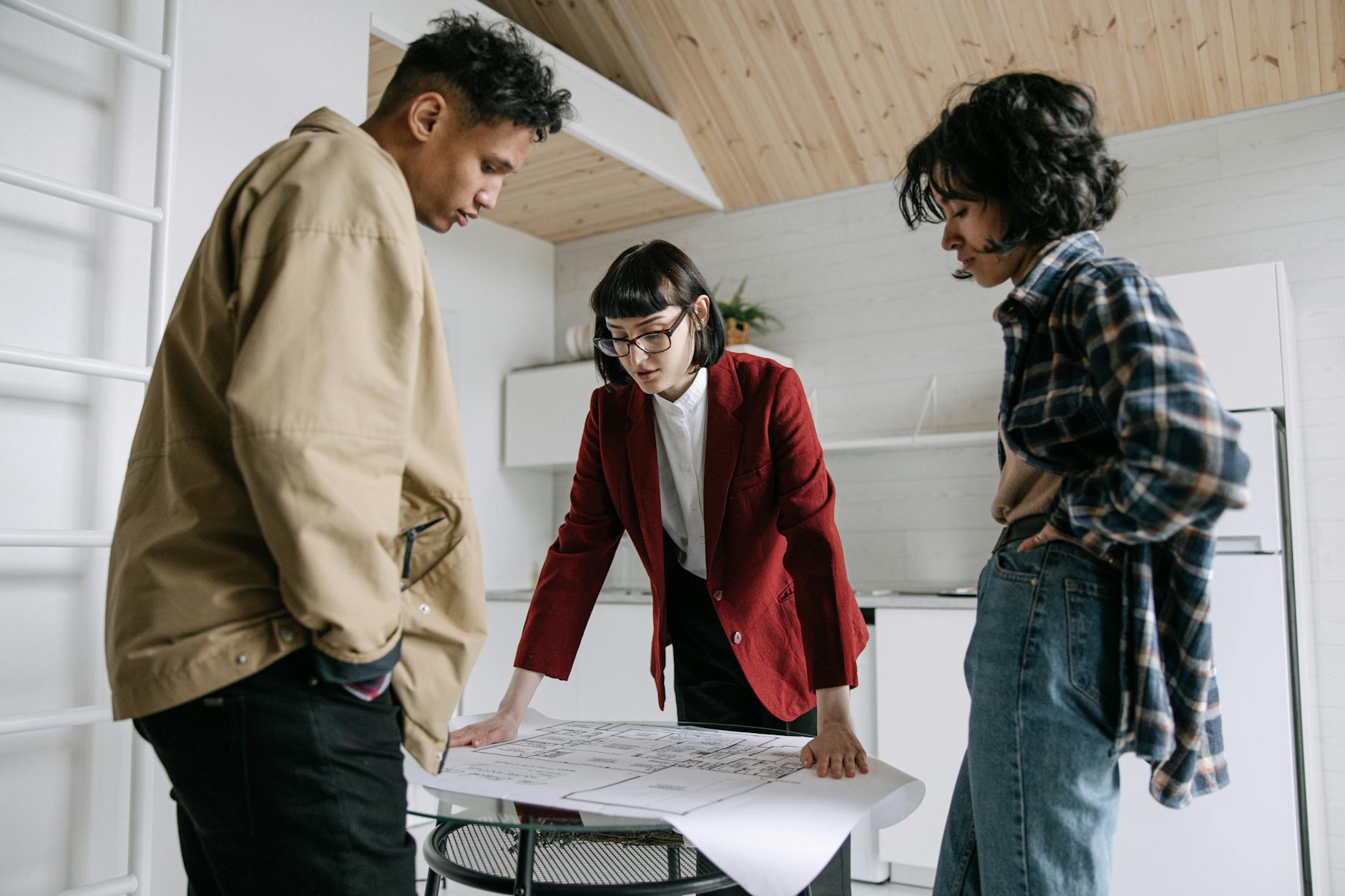 Housing professionals discussing plans