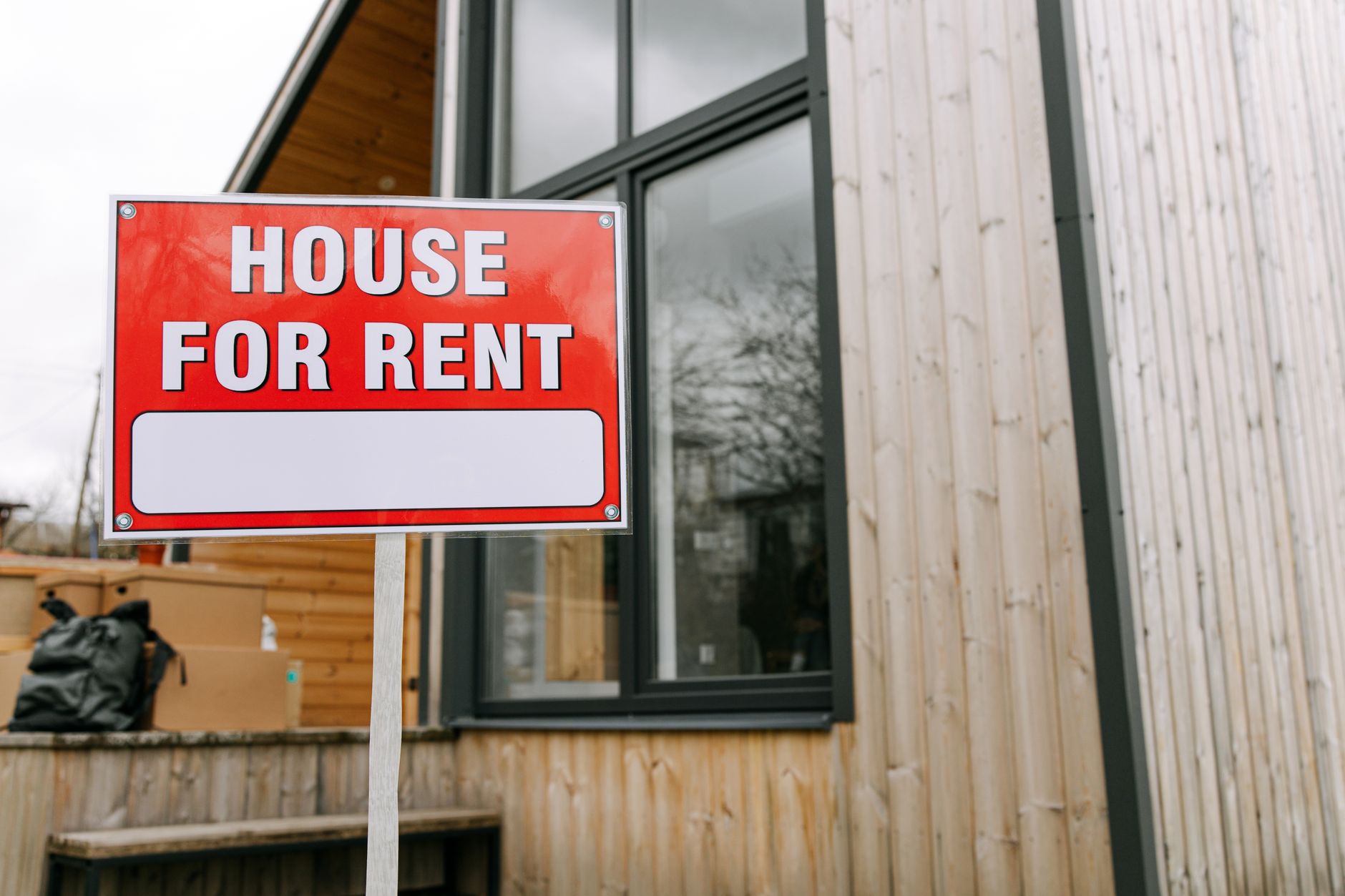 Empty social housing property with 'To Let' sign